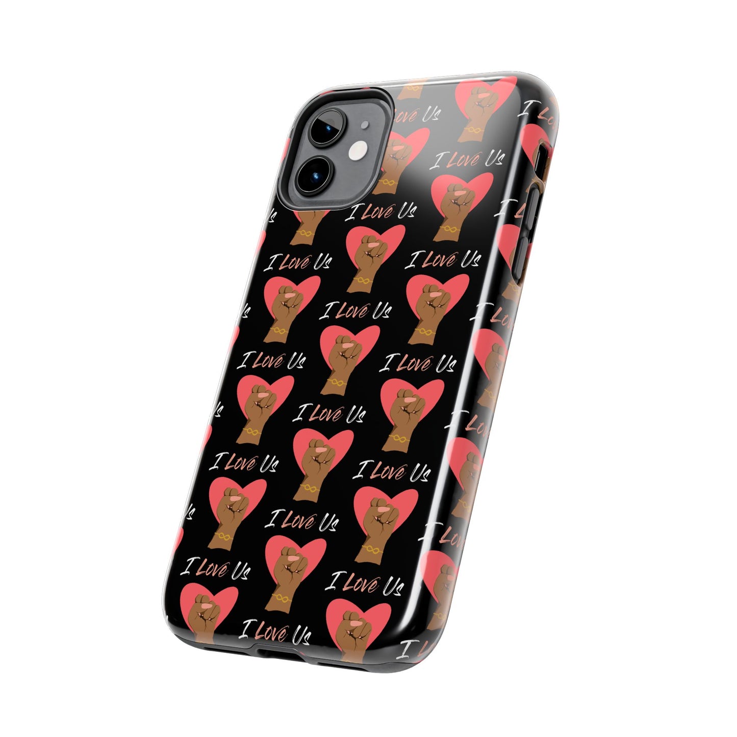 'I Love Us' Black Tough Phone Cases