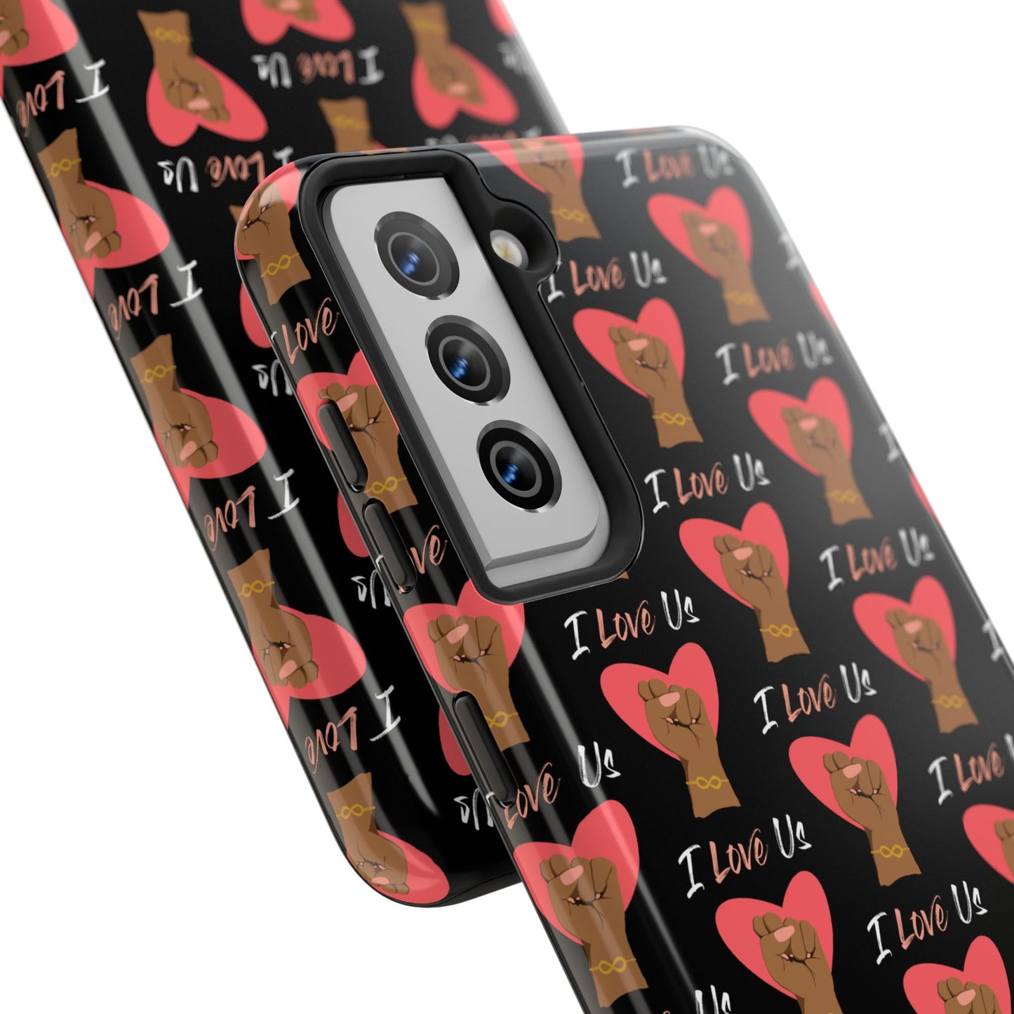 'I Love Us' Black Tough Phone Cases