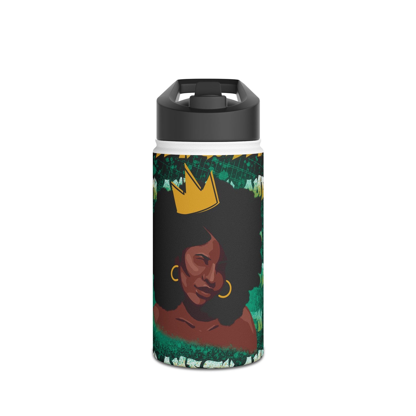 Beautiful Queen Black Stainless Steel Water Bottle