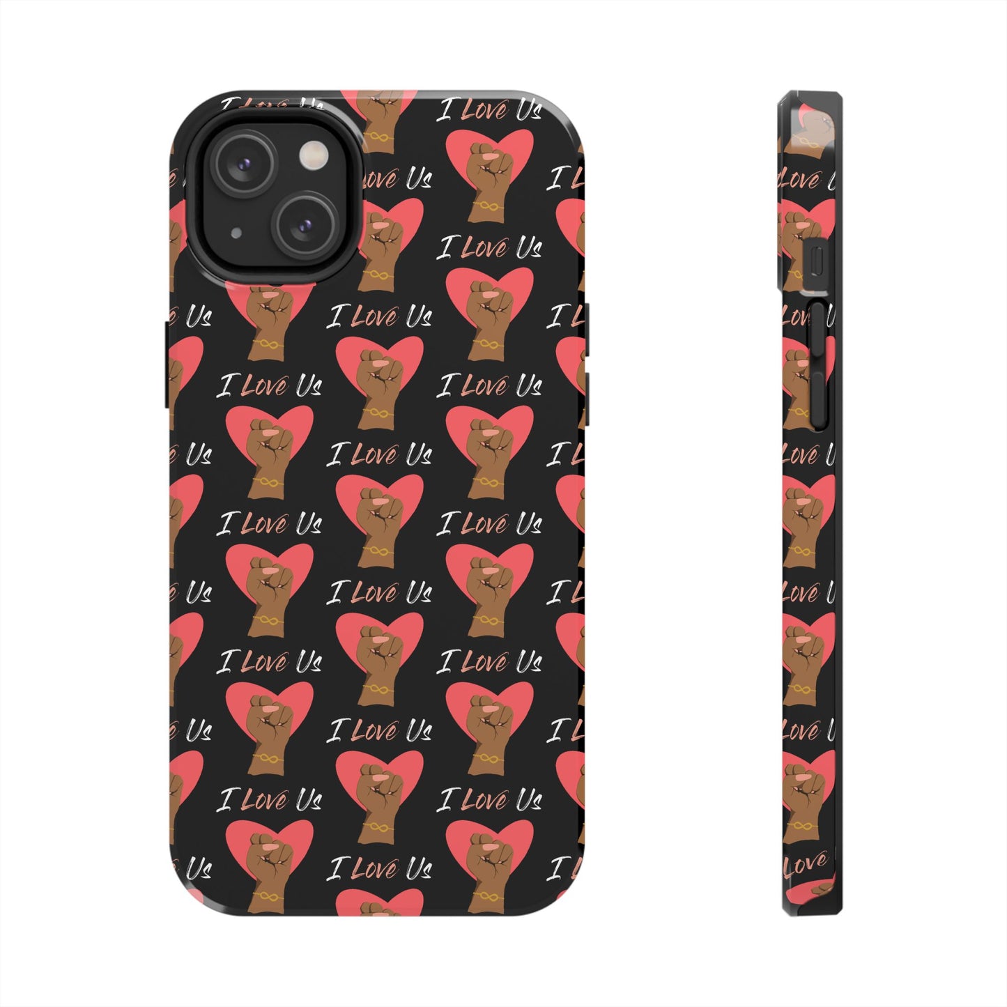 'I Love Us' Black Tough Phone Cases