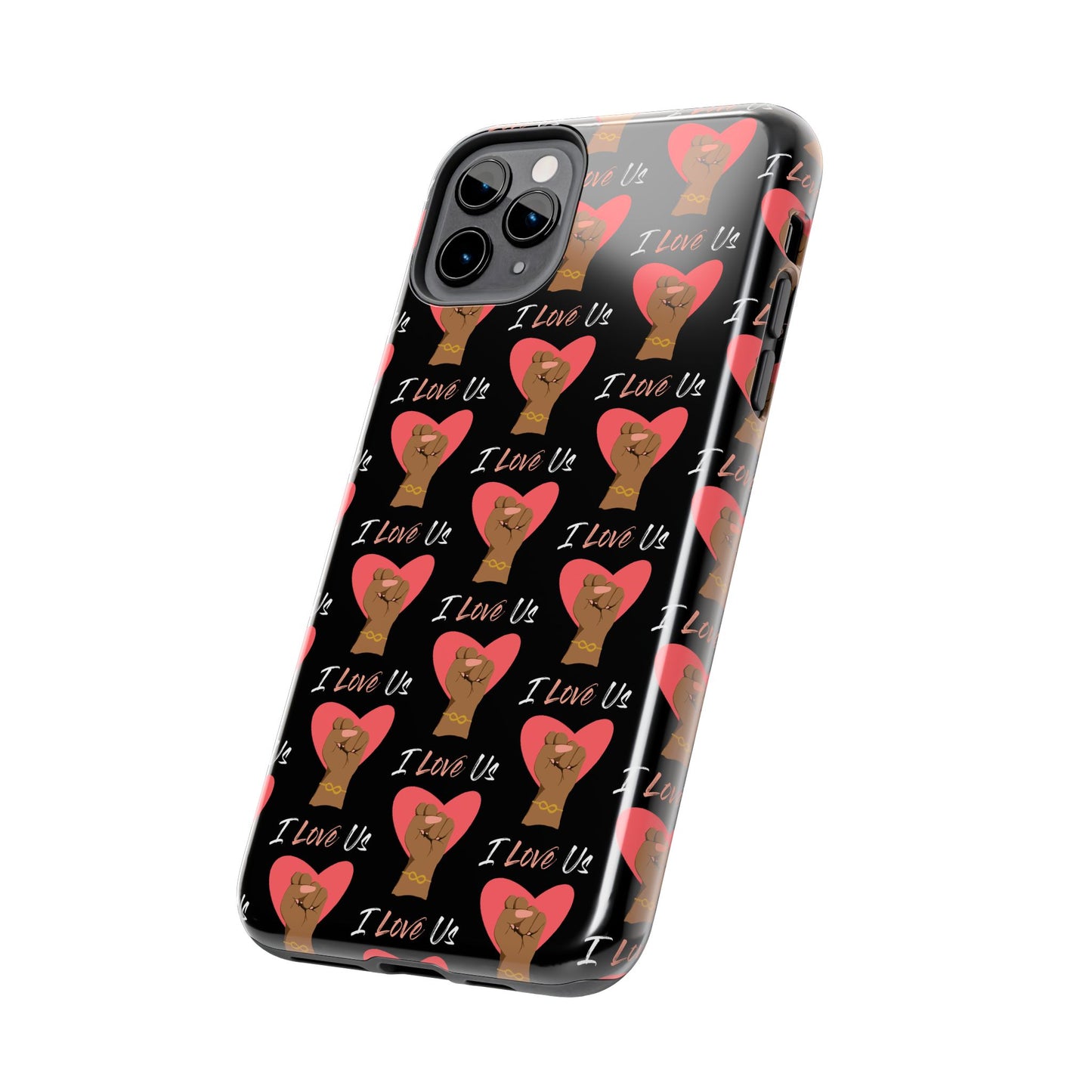 'I Love Us' Black Tough Phone Cases