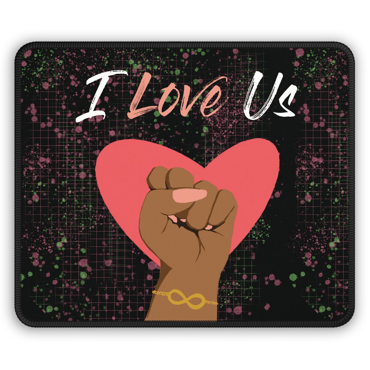 I Love Us Black Gaming Mouse Pad