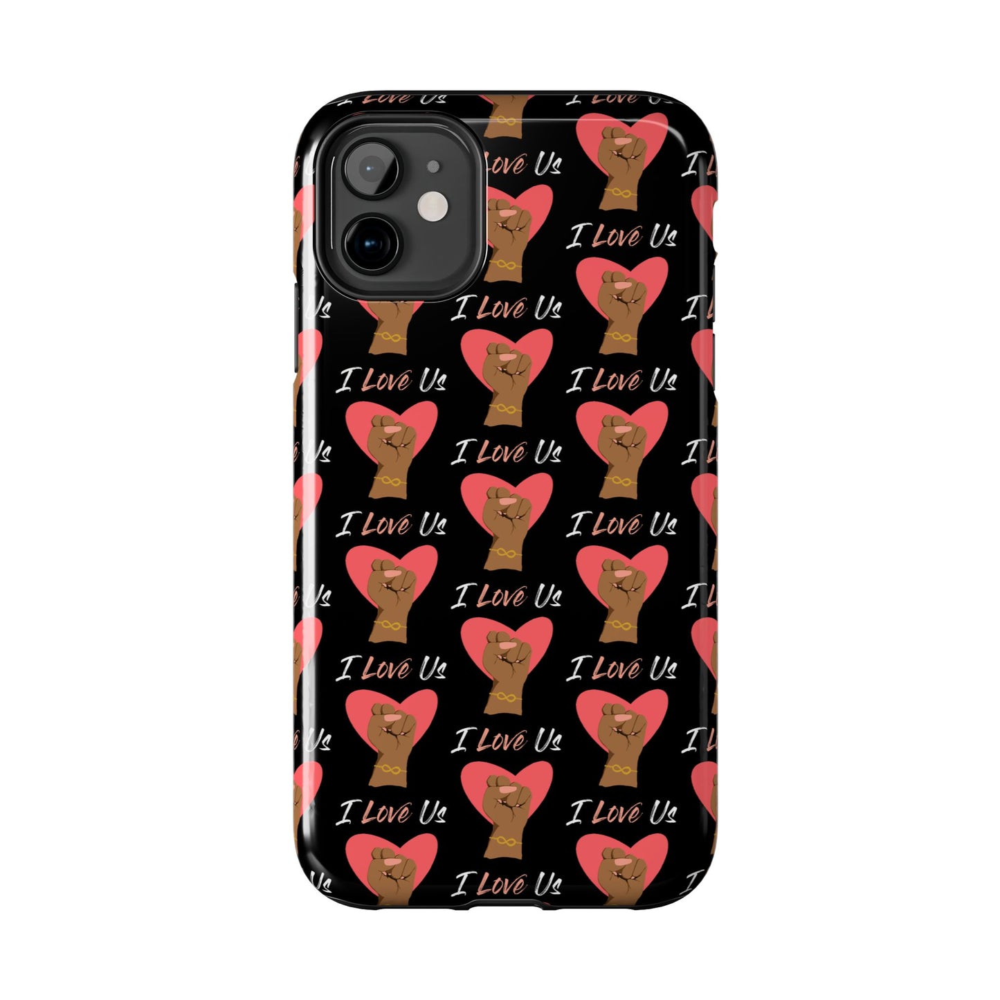 'I Love Us' Black Tough Phone Cases