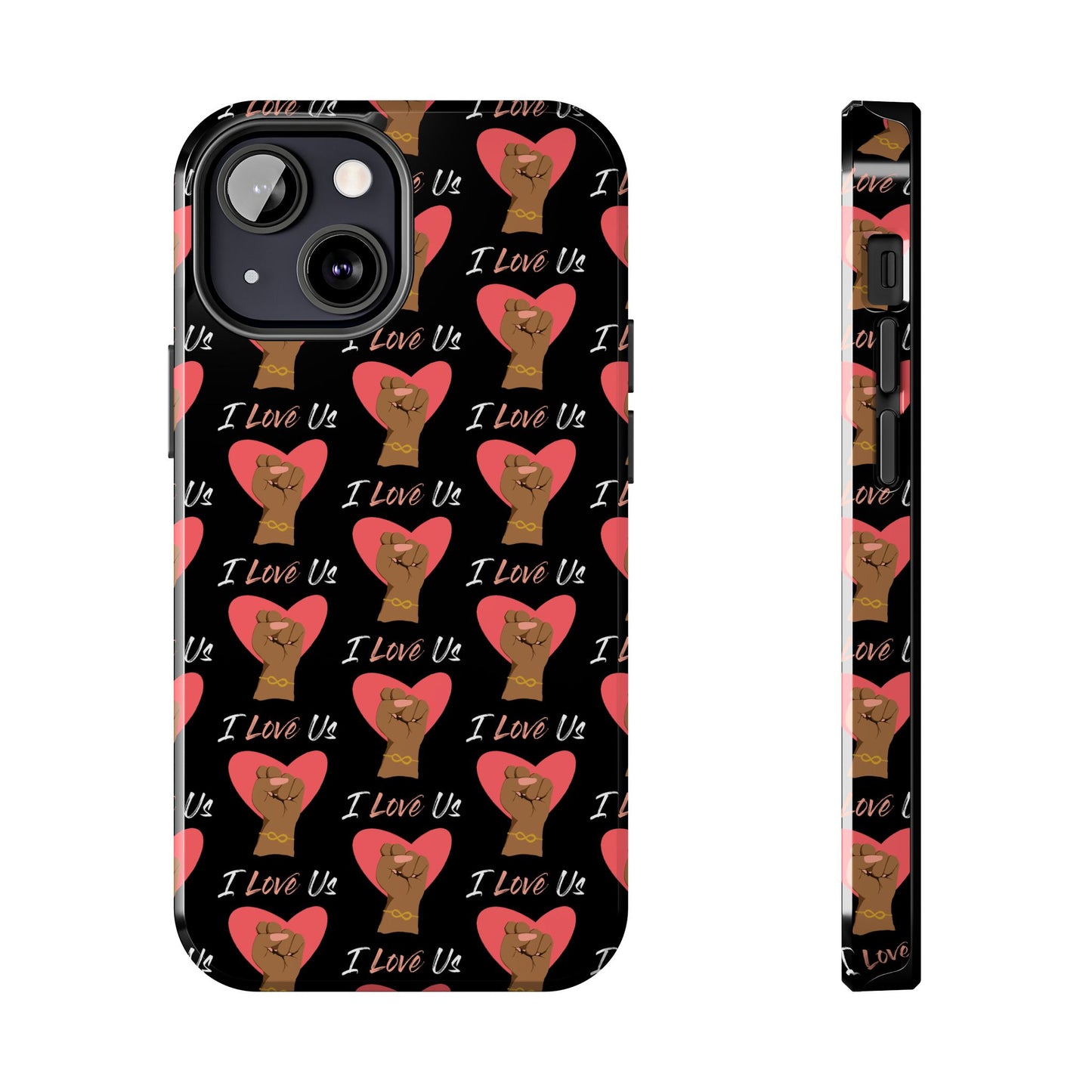 'I Love Us' Black Tough Phone Cases