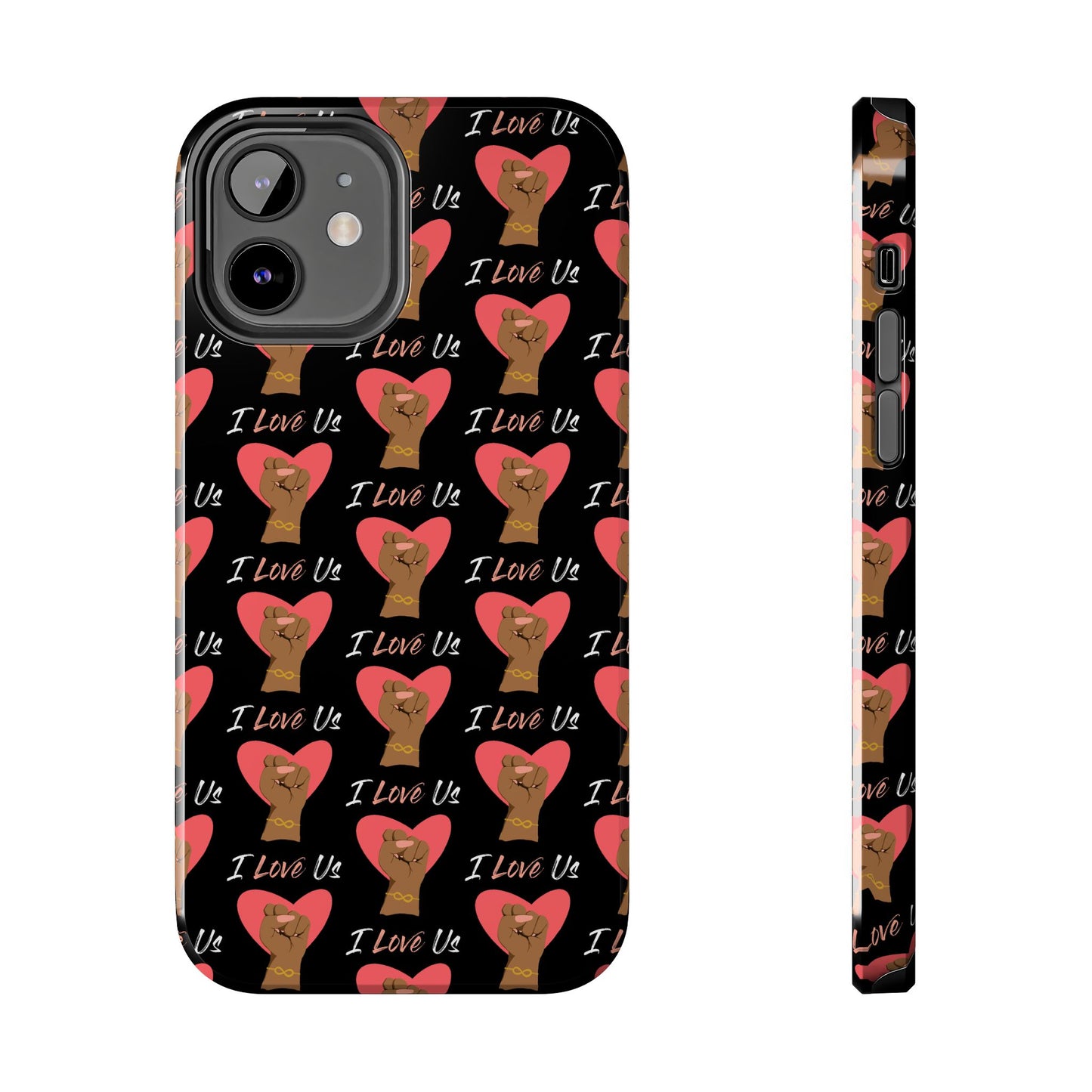 'I Love Us' Black Tough Phone Cases