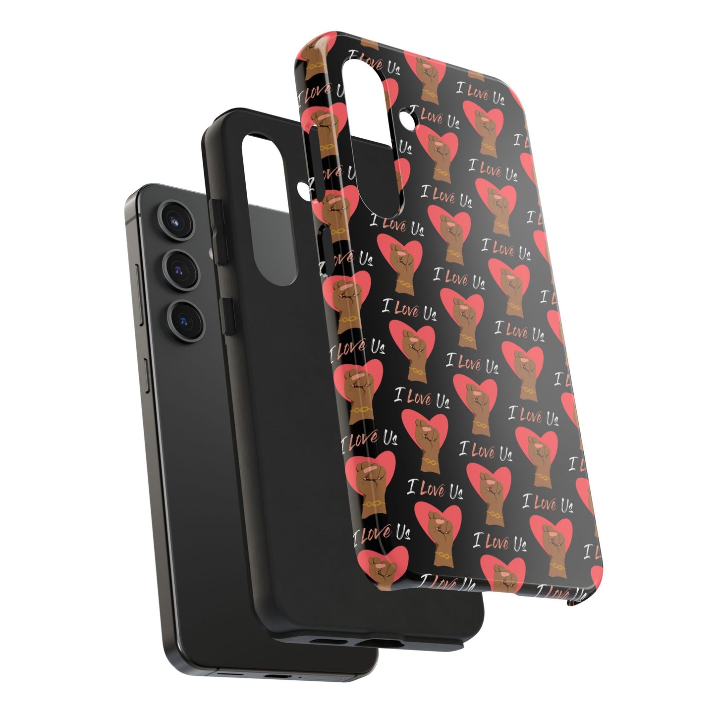 'I Love Us' Black Tough Phone Cases