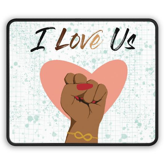 I Love Us White Gaming Mouse Pad