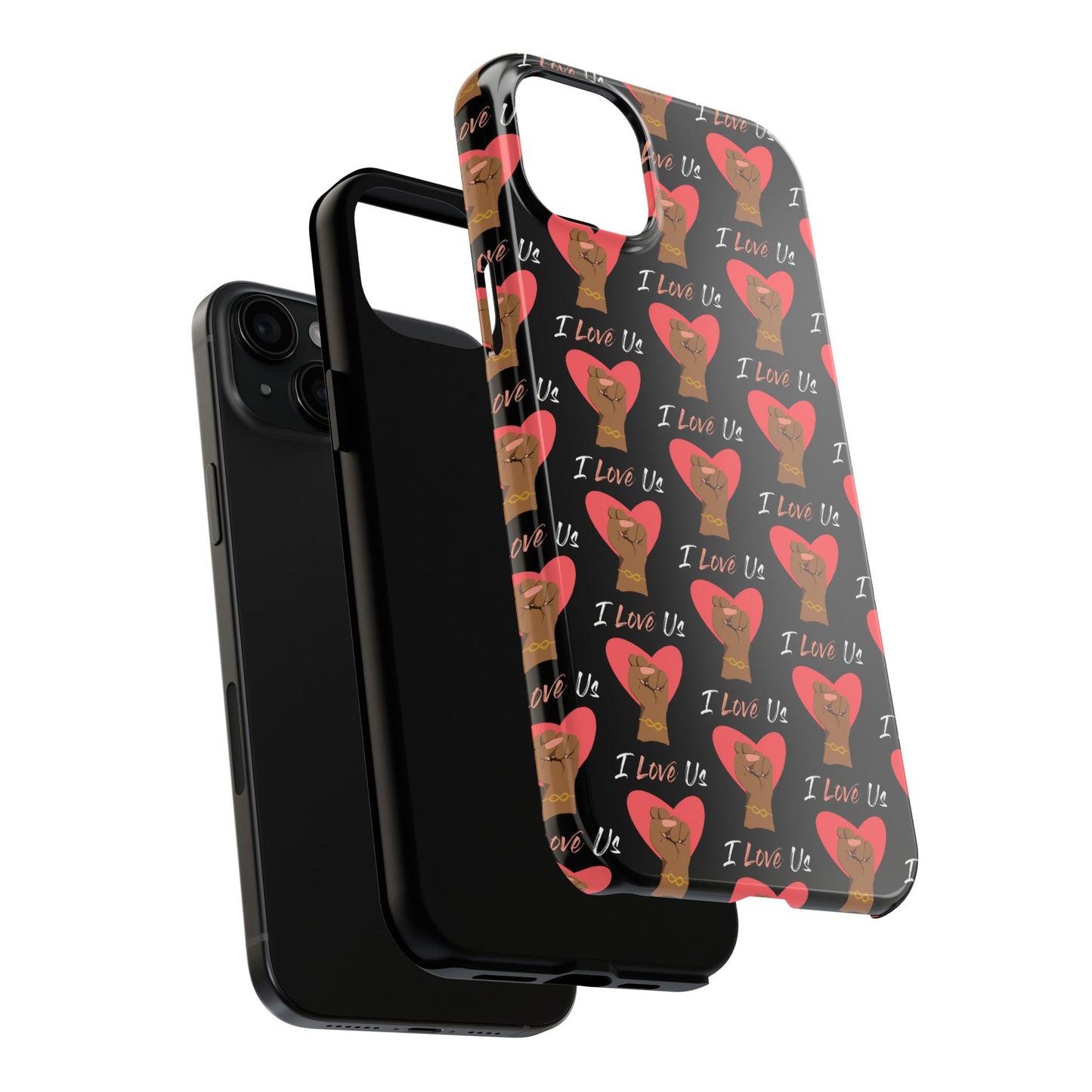 'I Love Us' Black Tough Phone Cases