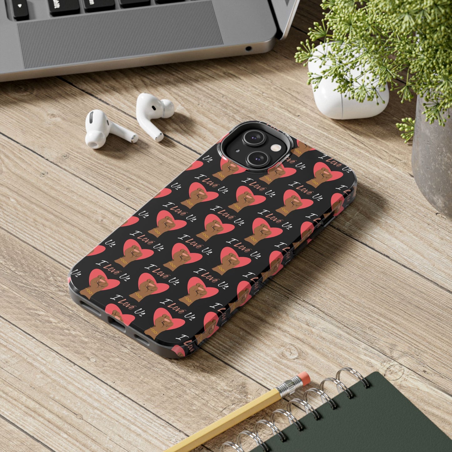 'I Love Us' Black Tough Phone Cases