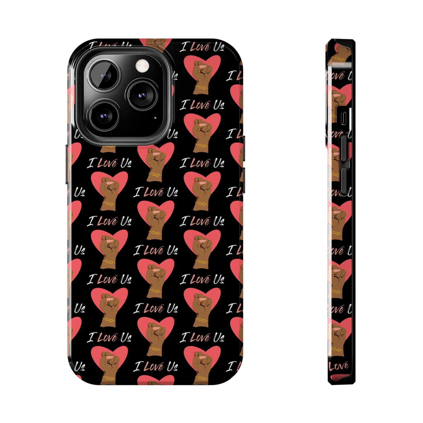 'I Love Us' Black Tough Phone Cases