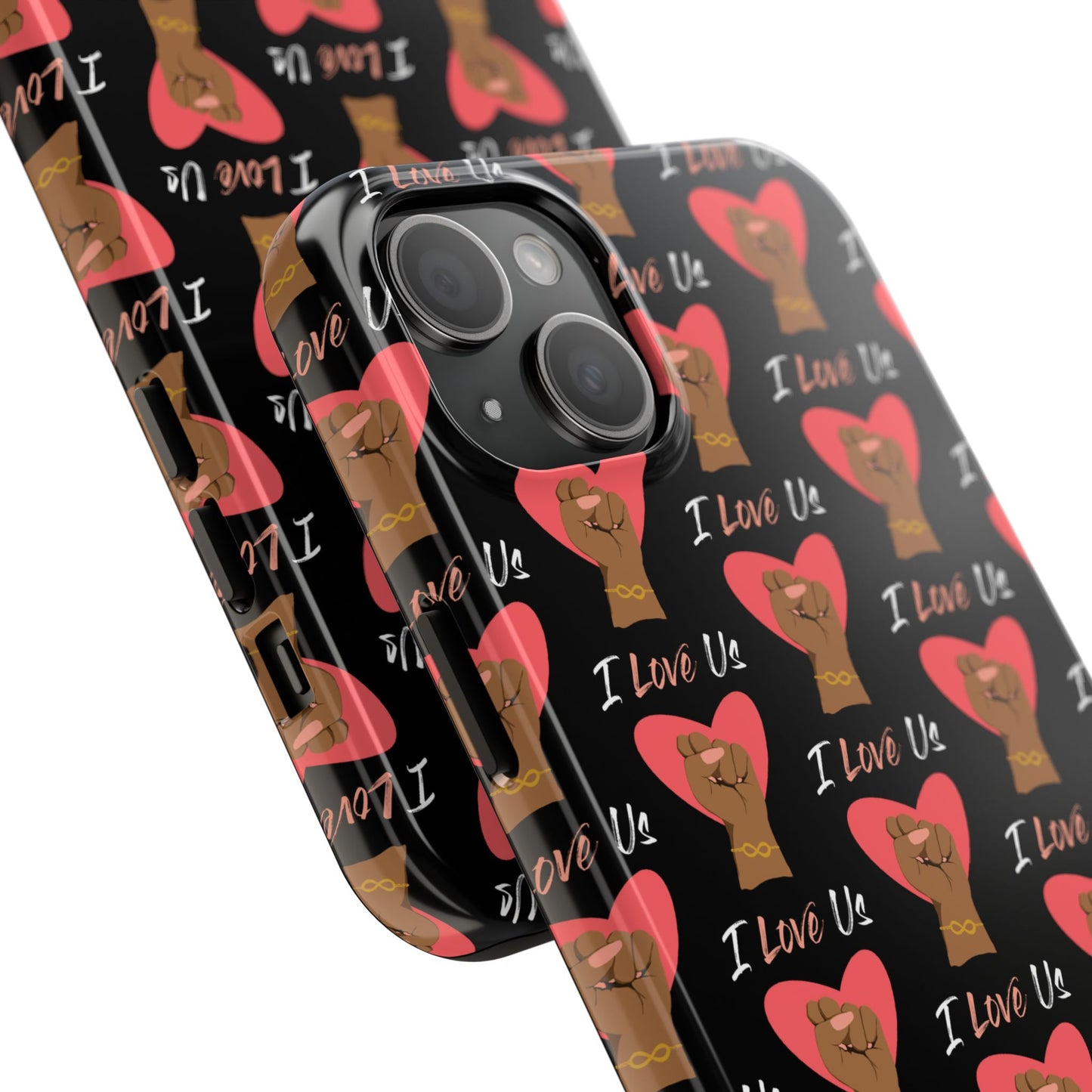 'I Love Us' Black Tough Phone Cases