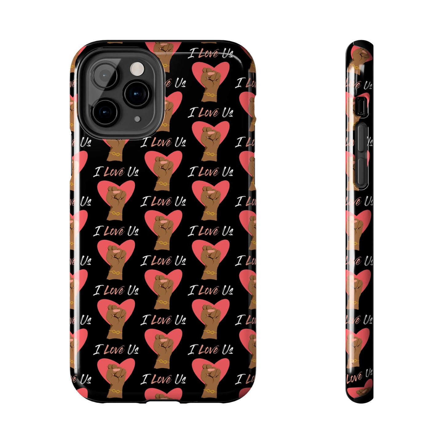 'I Love Us' Black Tough Phone Cases