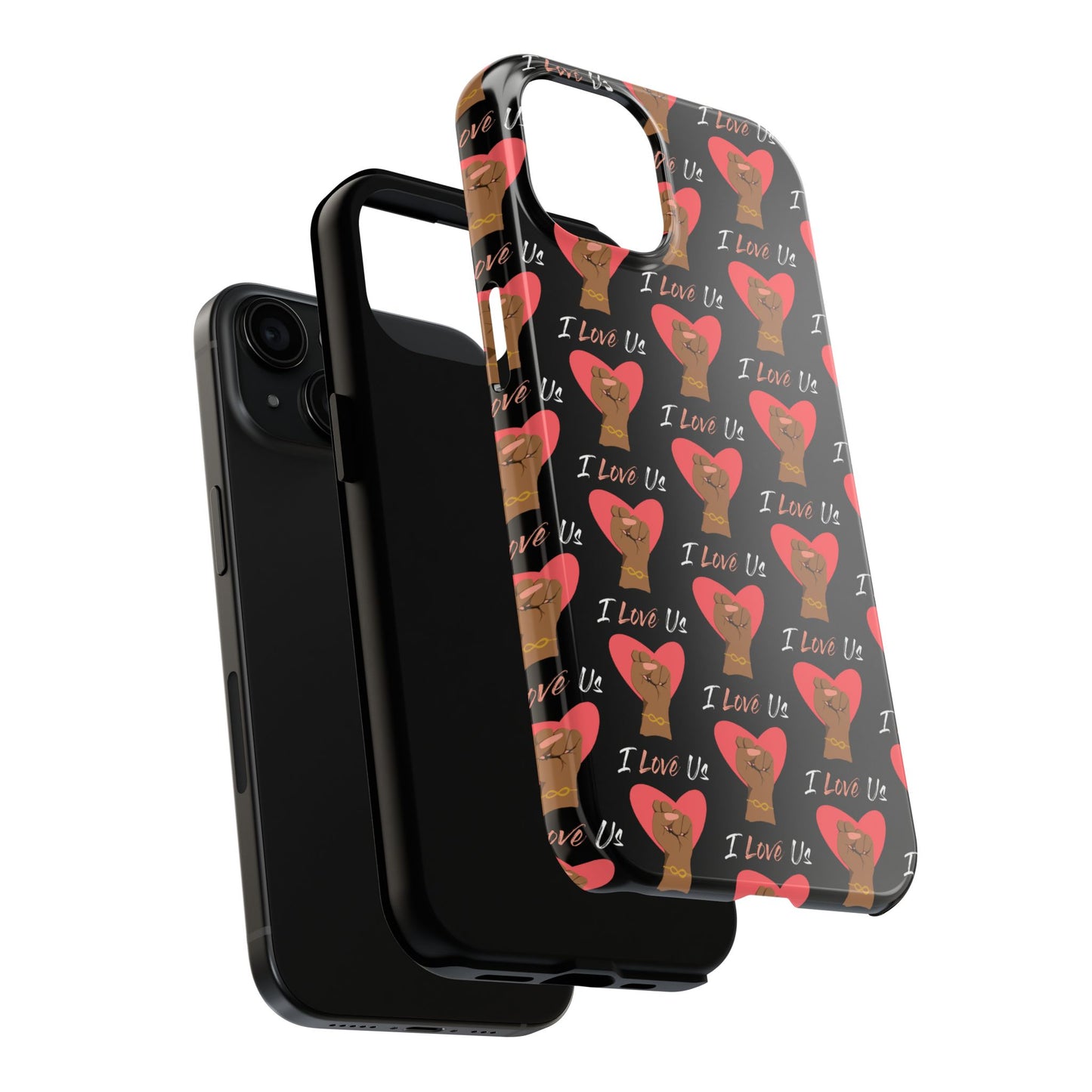 'I Love Us' Black Tough Phone Cases