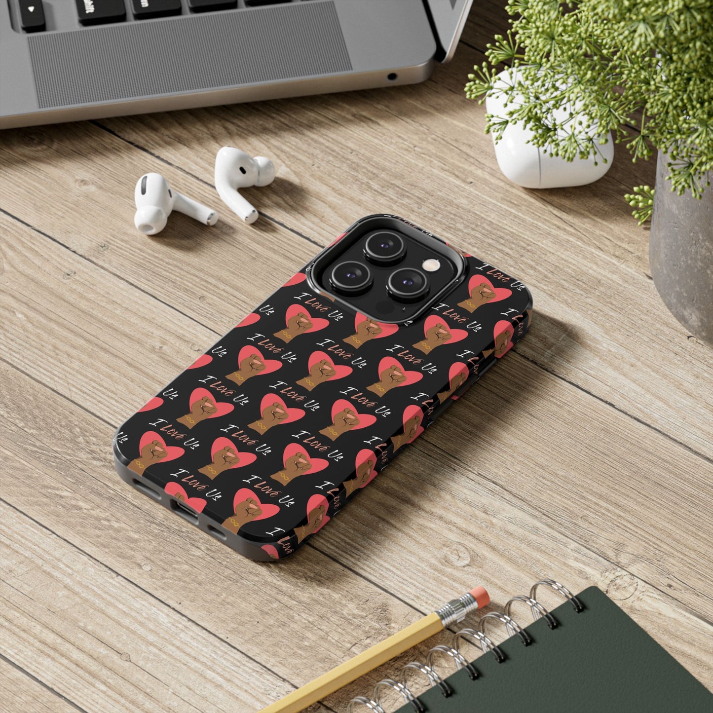 'I Love Us' Black Tough Phone Cases