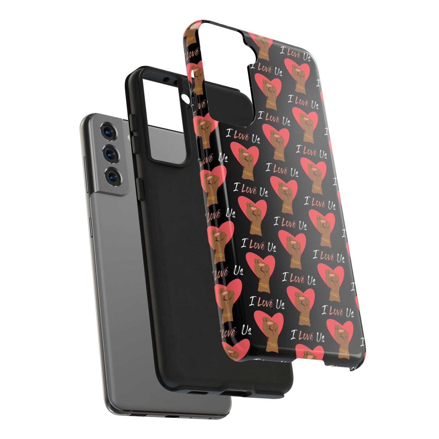 'I Love Us' Black Tough Phone Cases