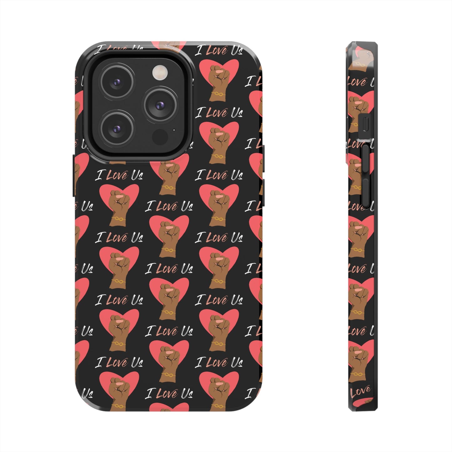 'I Love Us' Black Tough Phone Cases