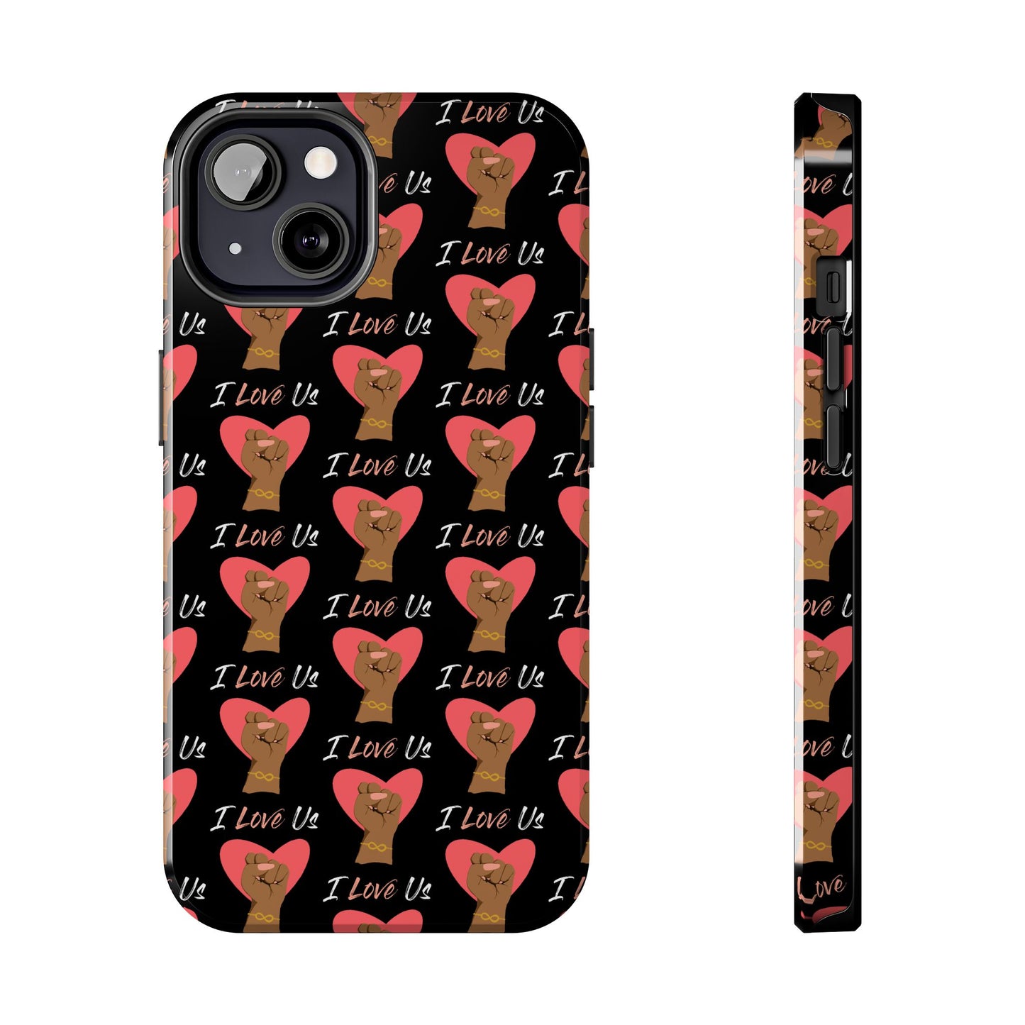 'I Love Us' Black Tough Phone Cases