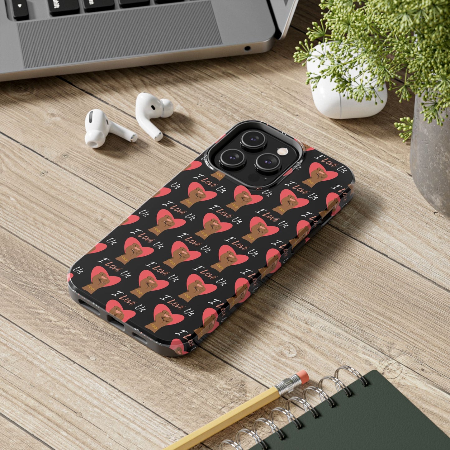 'I Love Us' Black Tough Phone Cases