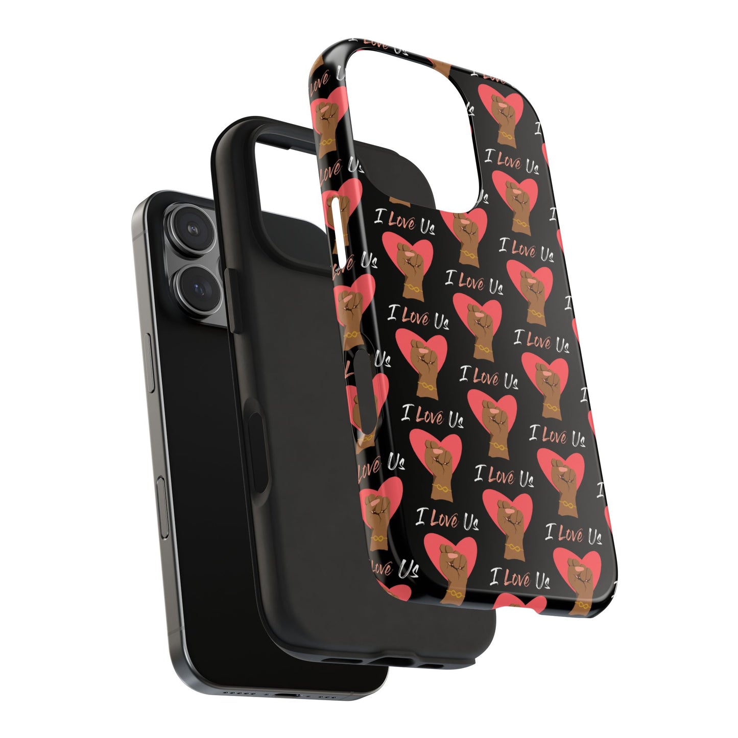 'I Love Us' Black Tough Phone Cases