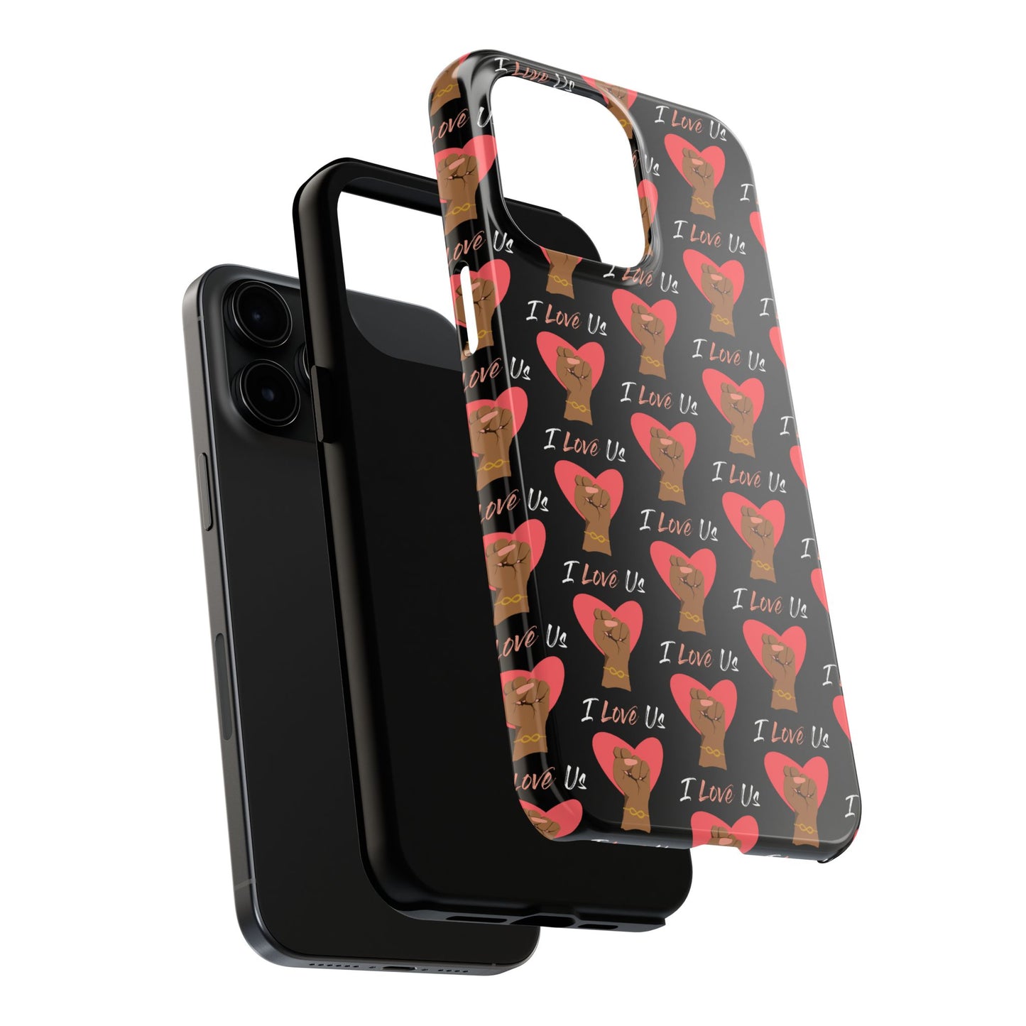 'I Love Us' Black Tough Phone Cases