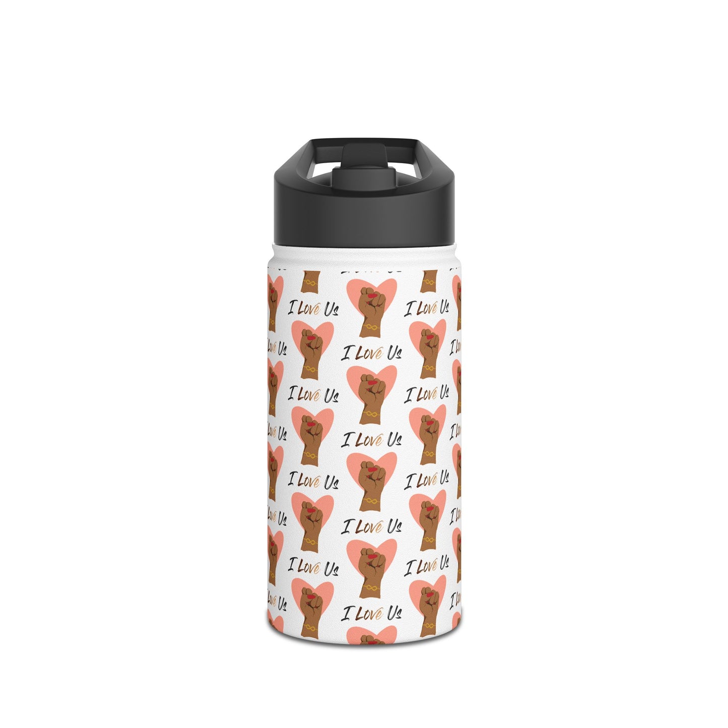 I Love Us White Stainless Steel Water Bottle