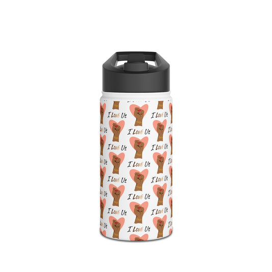 I Love Us White Stainless Steel Water Bottle