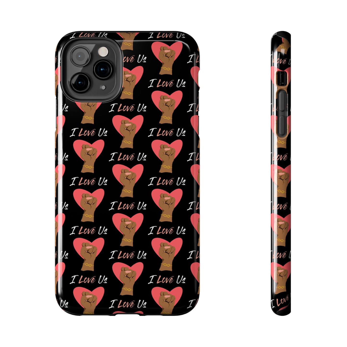 'I Love Us' Black Tough Phone Cases