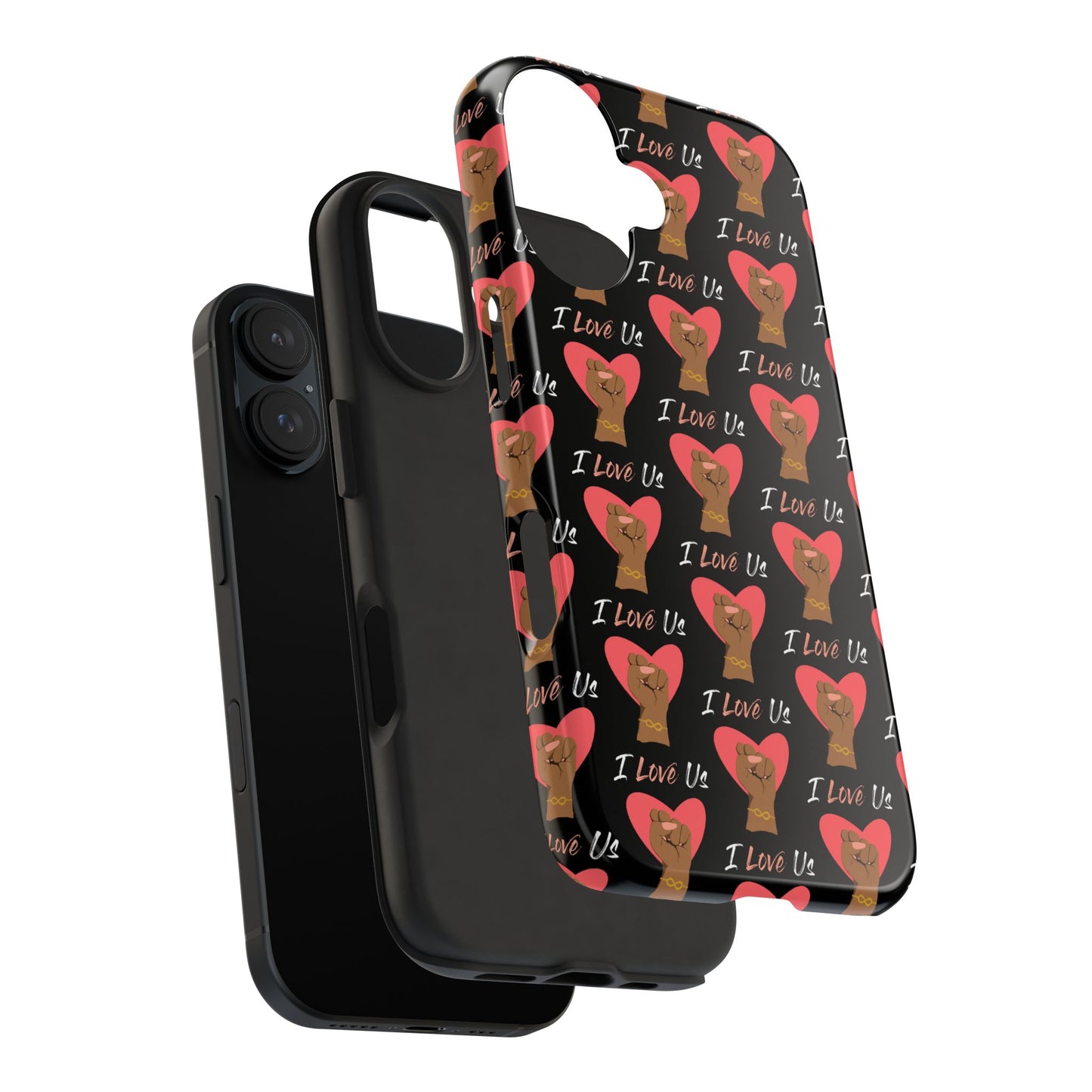 'I Love Us' Black Tough Phone Cases