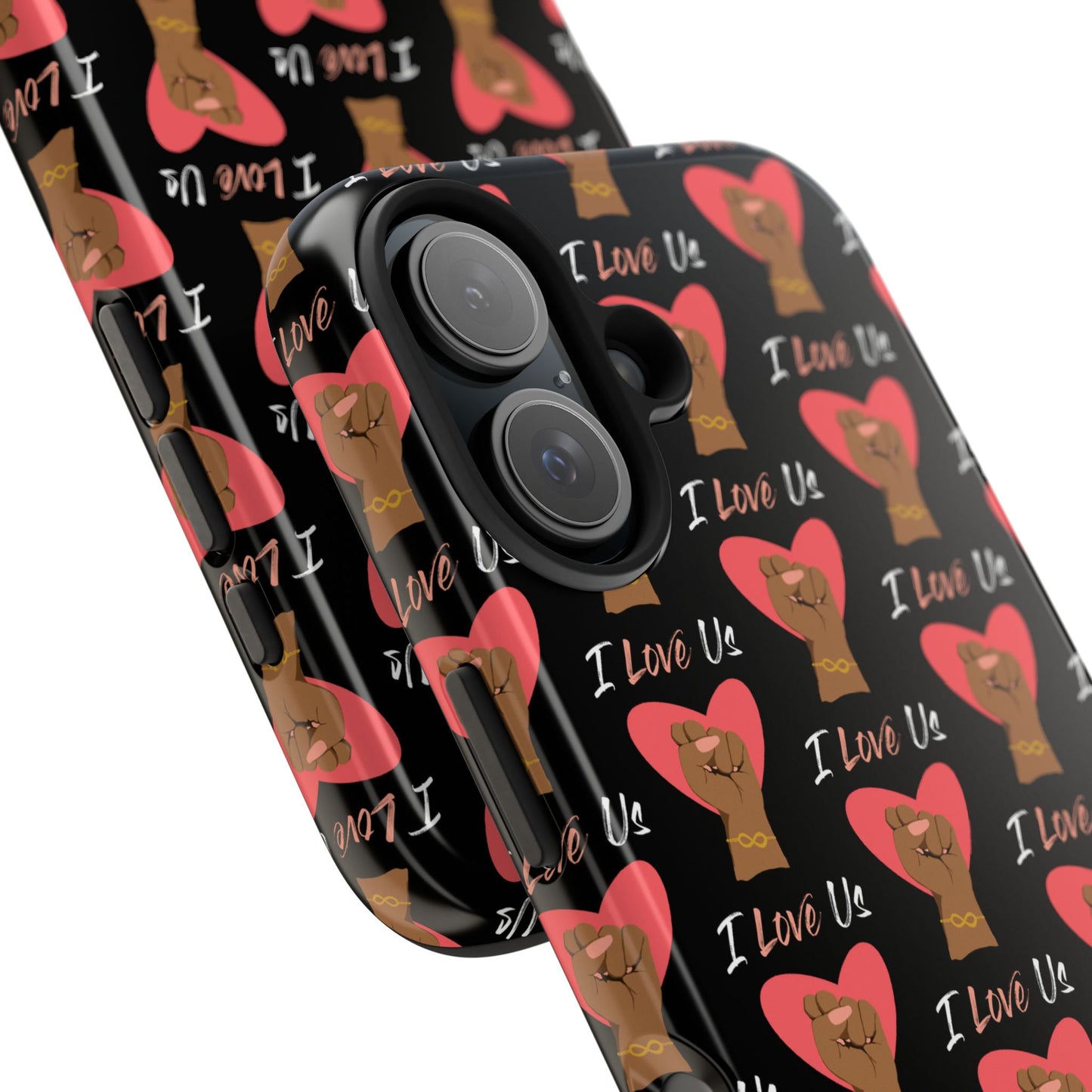 'I Love Us' Black Tough Phone Cases