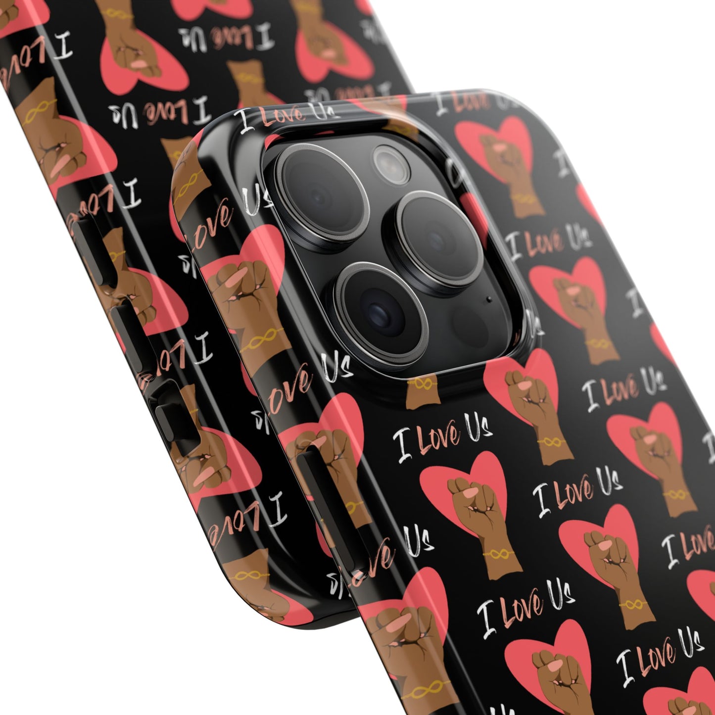 'I Love Us' Black Tough Phone Cases