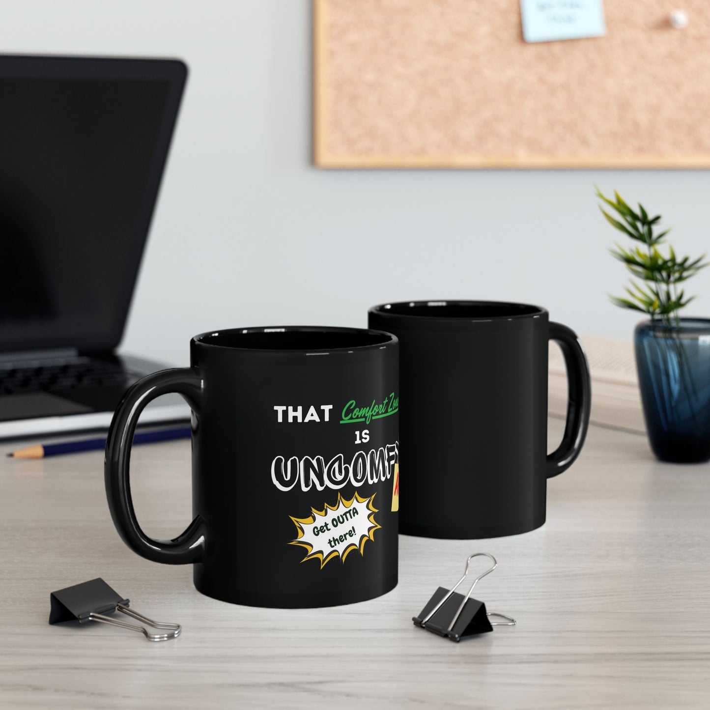 Uncomfy AF Black Mug (11oz, 15oz)