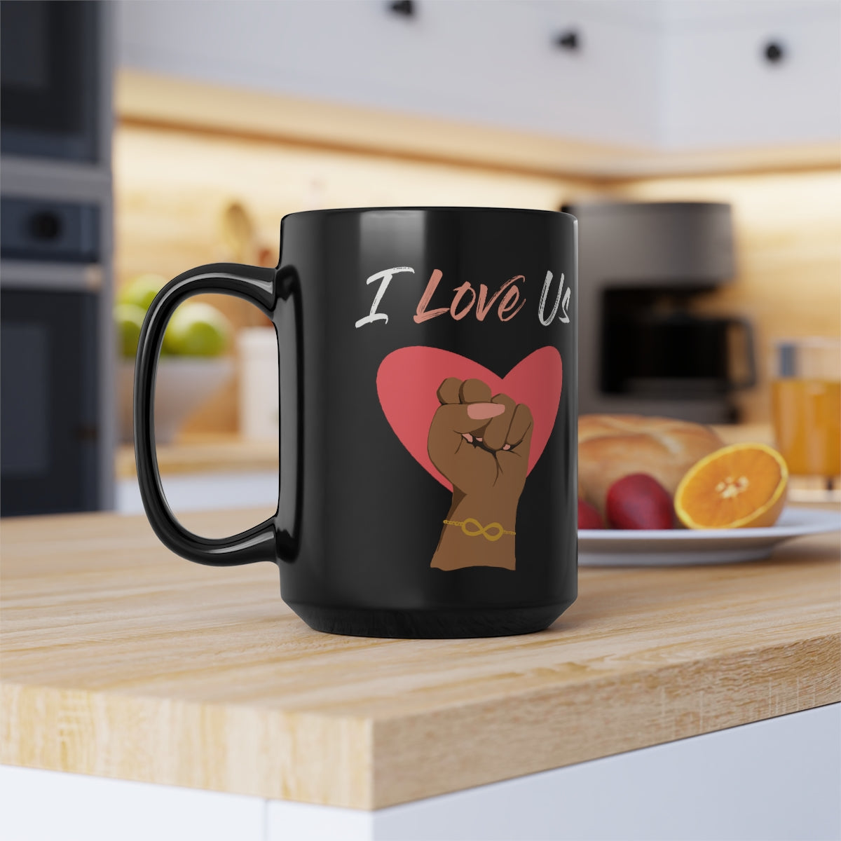 I Love Us Black Mug 15oz