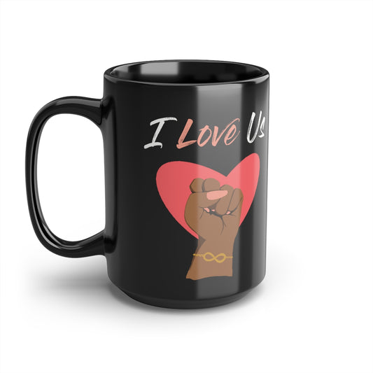 I Love Us Black Mug 15oz